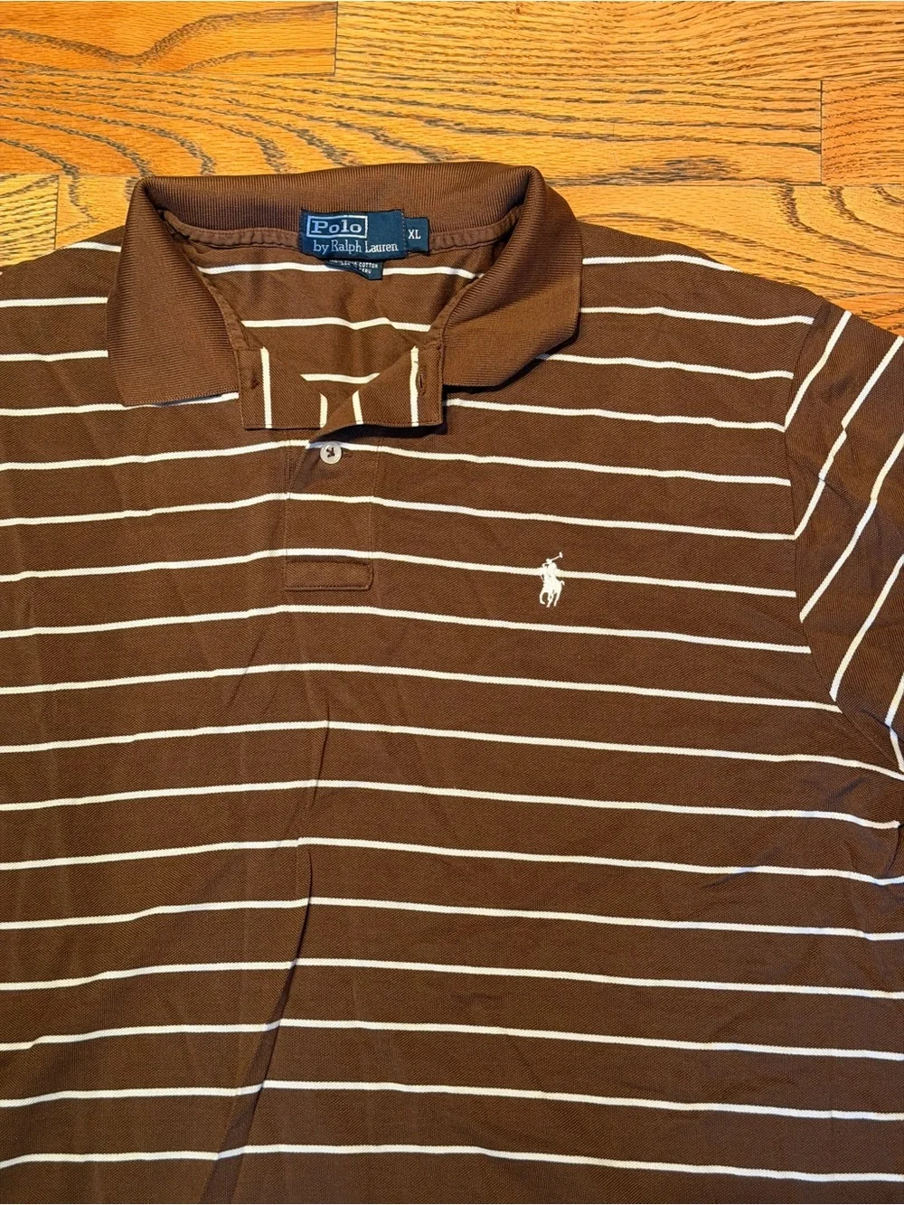 Polo by Ralph Lauren Brown Striped Polo Shirt size XL